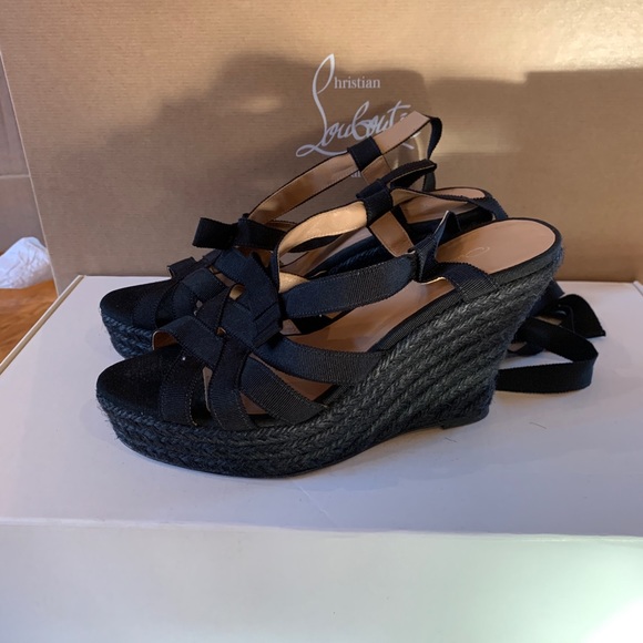 Price reduction!!! Oscar de la Renta Wrap tie wedge sandal - Picture 2 of 7